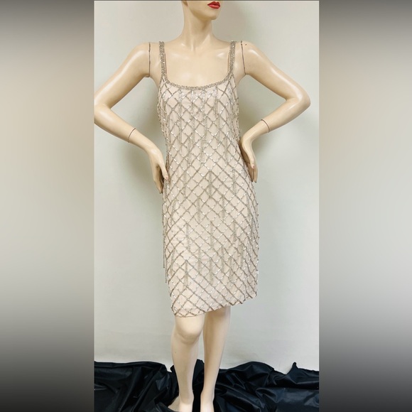 Aidan Mattox beaded with fringes sleeveless dress - Picture 3 of 11